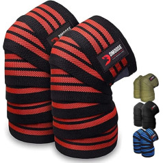 DMoose Fitness Knee Wraps Stiprības treniņu kultūrisms skvošiem, svarcelšanai, spēka celšanai, pacelšanai un fitnesa treniņiem, 78 collu garš, pastiprinātas ceļgala kājas vīriešiem vai sievietēm