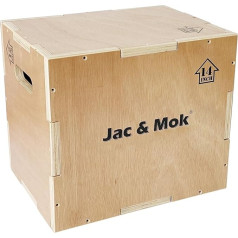 JacMok 3 in 1 Koka Plyo Box-lēkšanas kaste neslīdoša Plyometric Box lēkšanas vingrinājumu - treniņu soļu platforma, Heavy Duty