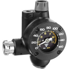 Topeak Airbooster G2 CO2 piepumpētājs ar viegli nolasāmu stikla šķiedras manometru melnā krāsā, izmēri: 6,5 cm x 5,2 cm x 3,3 cm, 15700176.