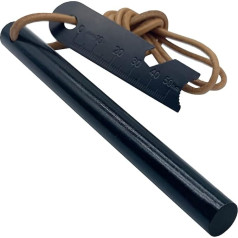 aufodara Stark Fire Starter Uguns starteris Uguns tērauda uguns stienis 12,7 mm biezs, 12,7 cm garš - ar 1 x ādas auklu un daudzfunkcionālu skrāpi izdzīvošanai un kempingam ārā
