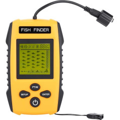 Dilwe 100M Fish Finder, portatīvais LCD zivju meklētājs ar sonāra sensoru, makšķerēšanas piederumi precīzai dziļuma un zivju atrašanās vietas izsekošanai