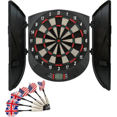 AKTIVE Unisex pieaugušo 54012 Elektroniskais šautriņu dēlis, 8, 26 spēles, daudzfunkcionāls, 45 cm