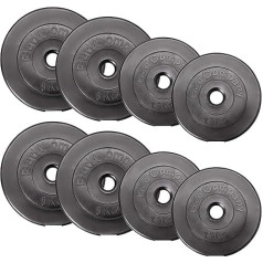 Bad Company Svaru plāksnes, 30/31 mm, plastmasas, pa pāriem (1-30 kg) vai komplektā (3-90 kg), atsvari stieņiem un hantelei