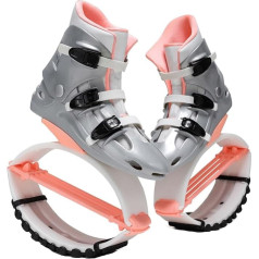 EvikoO Slēpošanas apavi Ķengurslēpošanas apavi, iekštelpu āra aerobikas fitnesa skriešanas skriešanas apavi Neslīdoši nodilumizturīgi regulējami bounce apavi (krāsa : sudraba+ rozā, izmērs : XL)