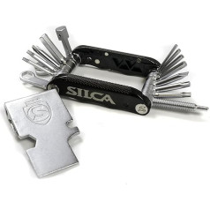 SILCA VENTI MultiTool | 20 instrumenti minimālistiskam dizainam | Tērauda multiinstrumenti ar rūdītu virsmu | Alumīnija sānu stieņi ar magnētisko Master Link uzglabāšanas ierīci