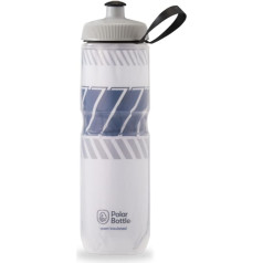 Polar Bottle Tempo izolēta ūdens pudele riteņbraukšanai un sportam, 2X ilgāk saglabā ūdeni vēsāku, piemērota lielākajai daļai velosipēdu pudeļu krātiņu, 24 oz, balta un nakts tumši zila krāsa