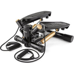 Gymtek XST500 Stepper, Rotācijas Stepper ar paplašināšanas lentēm - Twist Mini Stepper ar LCD displeju, soļu skaitītāju un kaloriju skaitītāju - fitnesa, pilates, treniņu - Stairmaster sporta aprīkojums Mājas