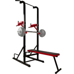 Cclife daudzfunkcionālais sporta tornis Power Tower ar Pull-Up Bar Svars Sols Dip stacija Push Up Rokturis Regulējams Salokāms Salokāms