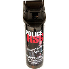 Melns policijas 63 ml plats aerosols - OC piparu aerosols aizsardzībai (12063 - C)