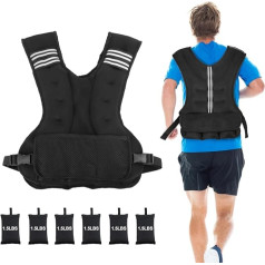 Henkelion Regulējama svērta veste vīriešiem un sievietēm, iekļauti atsvari, 4-10 lbs/5-9,1 kg ķermeņa svara vestes, regulējamas skriešanai, treniņiem, treniņiem, skriešanai, skriešanai, pārgājieniem
