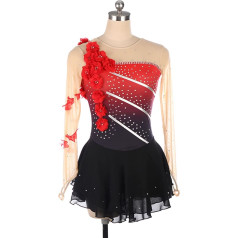YDHTIZ Ziemas sporta daiļslidošana Kleita Activewear Crystal Sieviešu slidošana Dejas kostīms Baleta dejas Dzirkstoša kleita Konkurence Apmācība Sporta treniņš Sievietes