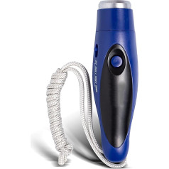 Avārijas svilpe, izdzīvošanas drošības svilpe, oranža, elektroniskā svilpe ar glabāšanas maisiņu, izdzīvošanas svilpe, 120 dB, tiesneša svilpe, āra avārijas svilpe (krāsa: zila)