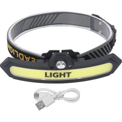 Topyond COB lukturis, USB uzlāde, 6 gaismas režīmi, induktīvais slēdzis, regulējams leņķis kempingam, riteņbraukšanai, makšķerēšanai, piedzīvojumiem