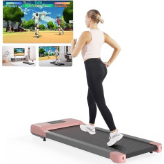 MJWW Walking Pad Raceable ar App Control, skrejceļš mājās, kas piemērots augsto tehnoloģiju valkājamām ierīcēm, pastaigu skriešanas mašīna Max 159 kg ar AI apmācību un vairāku skrējēju sacensībām