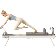 LQQQHFSW Pilates Reformer mašīna, salokāma Pilates Reformer mašīna mājās un sporta zālē, regulējams intensitāte, Ziemassvētki