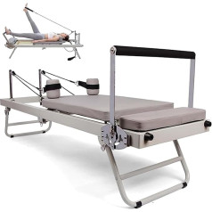 Pilates Reformer mašīna ar Cardio Fitness Rebounder - regulējama intensitāte Salokāma gulta spēka treniņiem