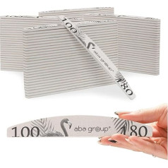 Aba Group 100 profesionālu pusmēness nagu vīlīšu komplekts 100/180 Standard, vienreizlietojamas, labas kvalitātes, izturīgas pret nodilumu, izgatavotas ES