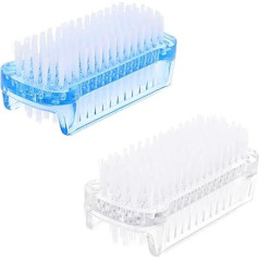 WLLHYF Pack of 2 divpusēja rokas birste, nagu birste, nagu eksfoliācijas birste, mīkstie sargi, nagi, pirksti, tīrīšanas birste, rokturis skruberis komplekts vīriešiem, sievietēm, vannas istabā, tualetē, izlietnē, darbnīcā
