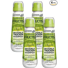 Garnier Invisible sausais šampūns taukainiem, taukainiem, taukainiem matiem, svaigs citrusaugļu aromāts, Yuzu Lemon, Fructis, 100 ml (4 gabali)