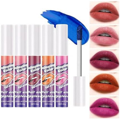 Hailerio Stain Lipstick Peel Off, 5 x ilgnoturīga lūpu krāsa - noņemama lūpu krāsa Matte Lip Gloss Long Lasting Lipstick Set Non-stick Cup for Lip Colour