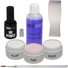 Magic Nails akrila komplekts + 100 ml šķidruma + grunts + salvetes + birstīte + otiņa