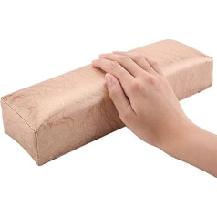 DEWIN Rokas spilventiņš nagu mākslai, roku spilventiņš, manikīra svītras, augstas kvalitātes ādas nagu mākslas spilventiņš, manikīra mīkstā sūklis, roku atpūtas spilventiņa turētājs (zelta)