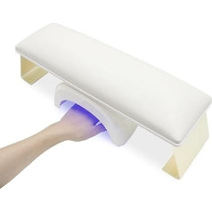 Roku balsts nagiem, tīrāms ādas roku balsts, mīksts nagu roku balsts manikīra salona tehniķa DIY DIY neslīdošas zelta kājas (balta A)
