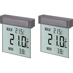 TFA Dostmann Vision digitālais logu termometrs 30.1025 Liels āra temperatūras displejs L 97 x W 22 x H 105 mm 2 gab.