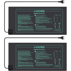 LUXBIRD 2 sildāmo paklājiņu komplekts iekštelpu siltumnīcas siltuma paklājs Reptile Dragon Temperature Heating Pad Amphibian Pet Mat Warmer Bed Mat IP67 10 x 20,75 collas LB-HM 21 W ES kontaktdakša