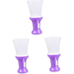 minkissy Pack of 3 Koka kakla birste matu suka matu suka salona skūšanās birste putekļu birste sejas frizūrai matu noņemšanas birste Vintage skūšanās birste matu kopšanas pūderis violeta kosmētikas friziera instruments