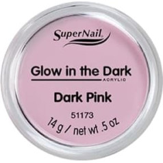 SuperNail akrila pūderis - Glow in the Dark - tumši rozā - 14g
