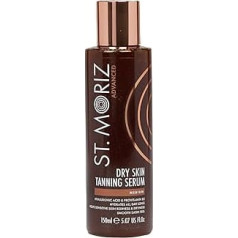 St Moriz Advanced Dry Skin Gradual Tanning Serum in Medium | Dermatoloģiski pārbaudīts, pakāpeniski vegānisks viltus iedeguma serums ar hialuronskābi un vitamīnu B5 papildu mitrināšanai.