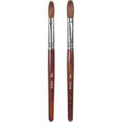 Kolinsky Sable Hair Nail Brush Red Wood Pen UV Gel Nail Art Manikīra krāsošanas rīks 12# & 16# Pack of 2