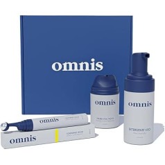 Omnis Uomo Hautpflege-Set: Sastāvs: Anti-Aging Gesichtscreme für die Nacht + Augenkontur + Gesichtsreiniger für Herren - Feuchtigkeitsspendend, Anti-Falten, Tiefenreinigung (Gesichtscreme + Augenkontur + Gesichtsreinigung).