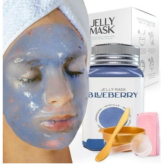 BRÜUN Peel-Off Jelly Mask, Premium Quality Sculpting Blueberry Burst Jar Mask Powder for Face Mask, Ideāli piemērots kosmētiķiem, Spa Skincare, Hydro Face Mask