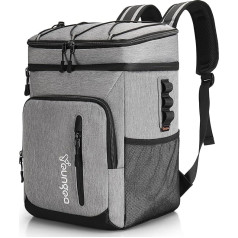 YOUNGOA Cool Backpack Cooler Bag Backpack Insulated Thermal Cool Bag Soft Cool Box for Picnic Camping Lunch Beach YG065 24L Grey