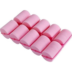 24 putu ruļļu komplekts - mīkstās miega ruļļi, elastīgi matu ieveidošanas ruļļi, sūkļaini ruļļi matu ieveidošanai (2 collas, rozā)