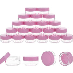 ZIZEMOJA 10 Gramm Probebehälter mit Deckel, 100 Stück Mini-Kosmetikbehälter, BPA-freie rosa Probegläser für Make-up, Lotion, Lidschatten, Puder und Lippenbalsam