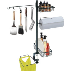Grillzubehör für Outdoor-Grill - Grillzubehör-Organizer mit Papierhandtuchhalter für den Außenbereich und Utensilienhalter für Grillwerkzeuge, dieser Grill-Caddy ist ein Raucher-Zubehör,