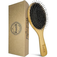 RustiK Grehge Brush by RustiK, Eco Friendly, Detangling, Nylon Soft Pin, Anti Static, Paddle Brush, Woodcrafted Vīriešiem un sievietēm