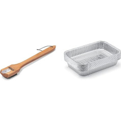 Weber 6464 18 collu bambusa grila birste un 6415 mazie 7-1/2 collu uz 5 collu alumīnija pilienu trauciņi, 10 gab. komplekts