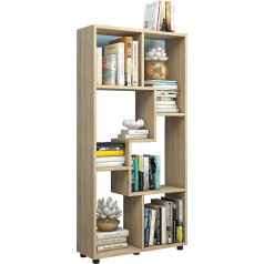 VCM Koka stāvošs plaukts, vietu taupošs plaukts, izmēri: Izmēri: H 119 x W 60 x D 20 cm, elegants stāvošs plaukts, grāmatu plaukts, grāmatu skapis, telpu sadalītājs, Blina Sonoma ozols, Blina Sonoma ozols