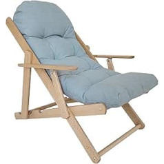 Homcom Dzīvojamās istabas krēsls Salokāms un nolokāms koka ērts atpūtas krēsls ar biezu spilvenu 71 x 89 x 96 cm