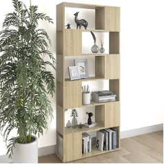 Homiuse Sonoma ozolkoka koka plaukts 80 x 24 x 186 cm Kuba plaukts Sienas istabas dalītājs Plaukts Uzglabāšanas plaukts Koka lieljaudas plaukts Viegli montējams plaukts
