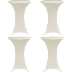 vidaXL 4 bāra galdu pārklāju komplekts, Bistro galds, diametrs 80 cm, krēma, elastīgs