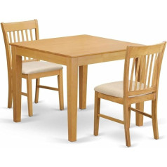 East West Furniture 3 daļu pusdienu komplekts - galds un 2 pusdienu krēsli