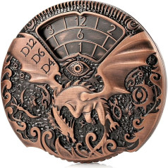 DNDND DND Spinner Dice 7 in 1 Fidget Spinner Metāla D&D Dice komplekts ar skaistu dāvanu kastīti Dungeons and Dragons un galda spēlēm (Copper)