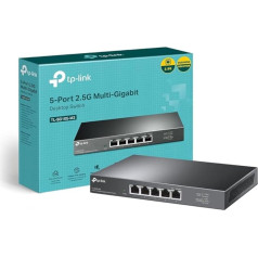 TP-Link nepārvaldāms 5 pieslēgvietu 2.5G daudzgigabitu 2.5G galddatora komutators, 802.3X plūsmas kontrole, 802.1p/DSCP QoS, ideāli piemērots maziem un mājas birojiem, dizains bez ventilatora, metāla korpuss, Plug and Play (TL-SG105-M2)
