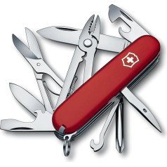 Victorinox Deluxe kabatas nazis ar 17 funkcijām, Phillips skrūvgriezis, kombinētās knaibles, šķēres, sarkans