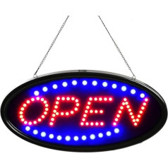 FITNATE LED atvērtā izkārtne, LED atvērtā izkārtne, 48 x 25 cm, atvērtā reklāma ar 2 gaismas režīmiem, ES kontaktdakša, atvērtā izkārtne bāriem/veikaliem/telpām pie sienas u.c., LED izkārtnes gaisma festivāliem, bāriem, ballītēm (sar